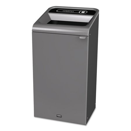 RUBBERMAID COMMERCIAL 23 gal Recycling Bin, Nickel/Nickel 1961621